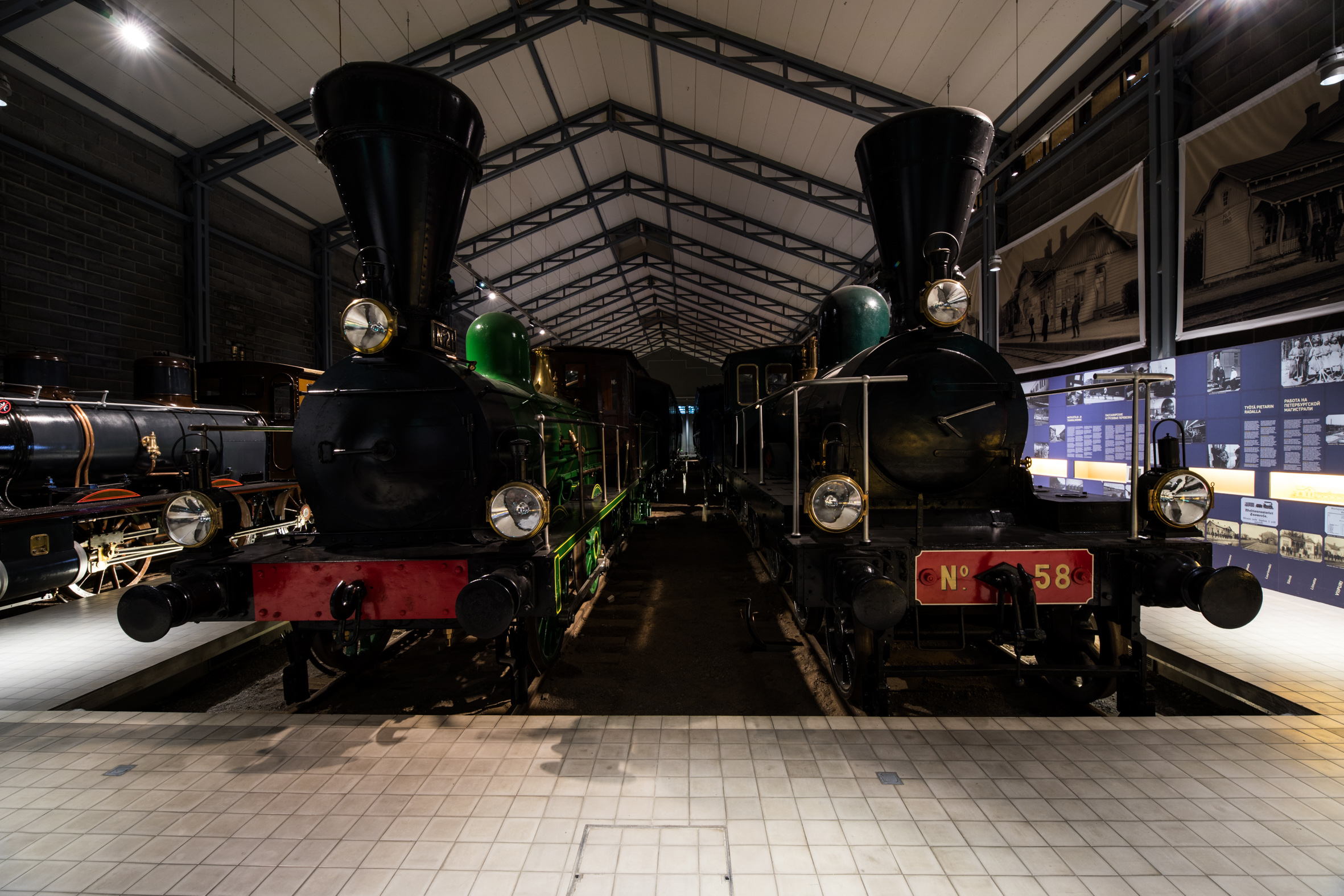 Two old locomotives.